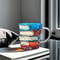 3D BookShaped Colored Glass Coffee Mug Novelty Painted Book Mug Cup Gift For Book Lovers Literatu 3
