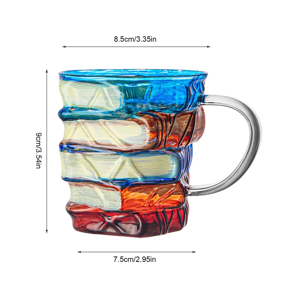 3D BookShaped Colored Glass Coffee Mug Novelty Painted Book Mug Cup Gift For Book Lovers Literatu 6