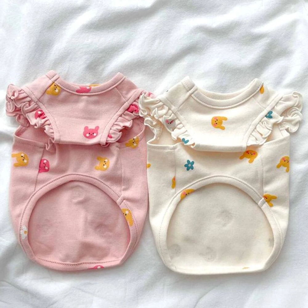 Small Dog Cat Tank Top Vest Sleeveless TwoLeg Pet Shirt Machine Washable Puppy Kitten Clothes F 5