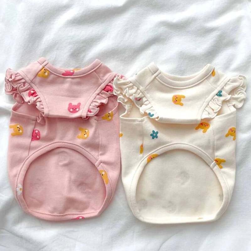 Small Dog Cat Tank Top Vest Sleeveless TwoLeg Pet Shirt Machine Washable Puppy Kitten Clothes F 5