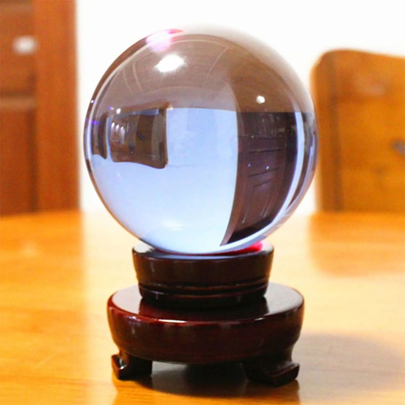 K9 Clear Crystal Ball Decor Solid Glass Sphere Figurine For Home Display Photography Props Elegan 3