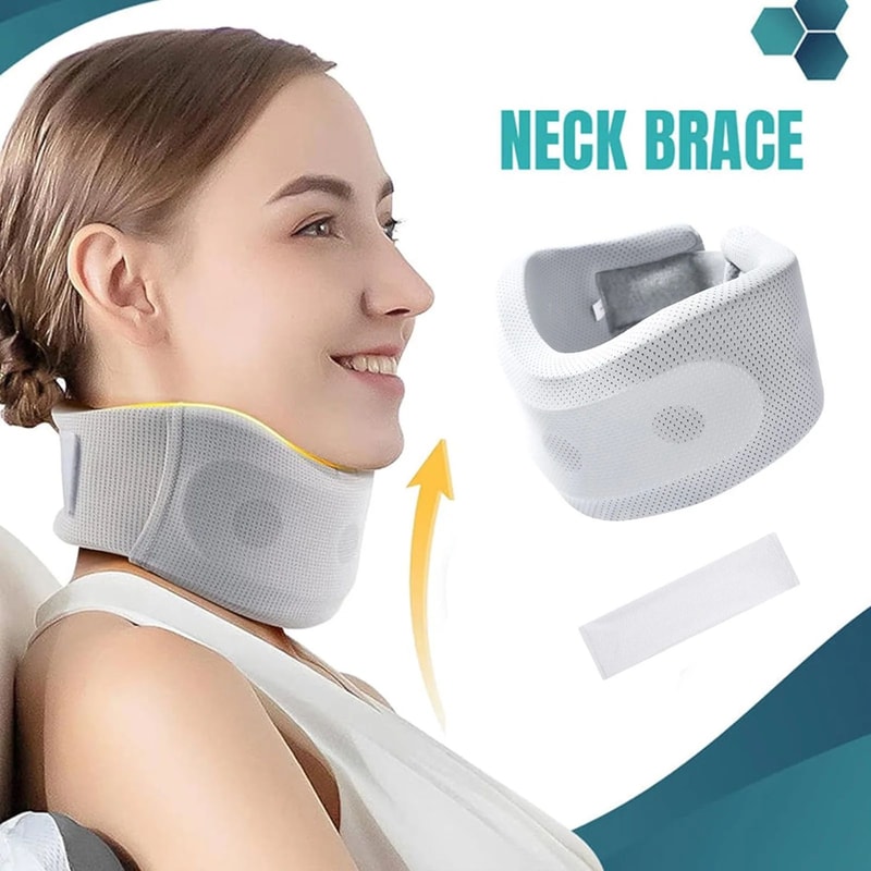 Adjustable Soft Foam Cervical Neck Collar Support Brace With Replacement Cover For Travel Office S 1