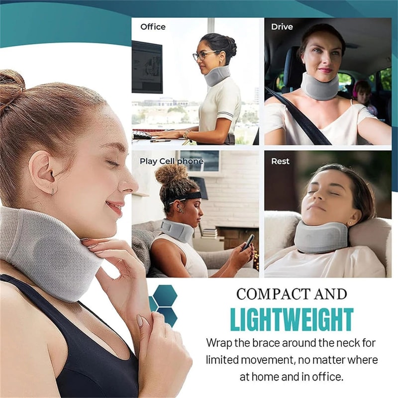Adjustable Soft Foam Cervical Neck Collar Support Brace With Replacement Cover For Travel Office S 4