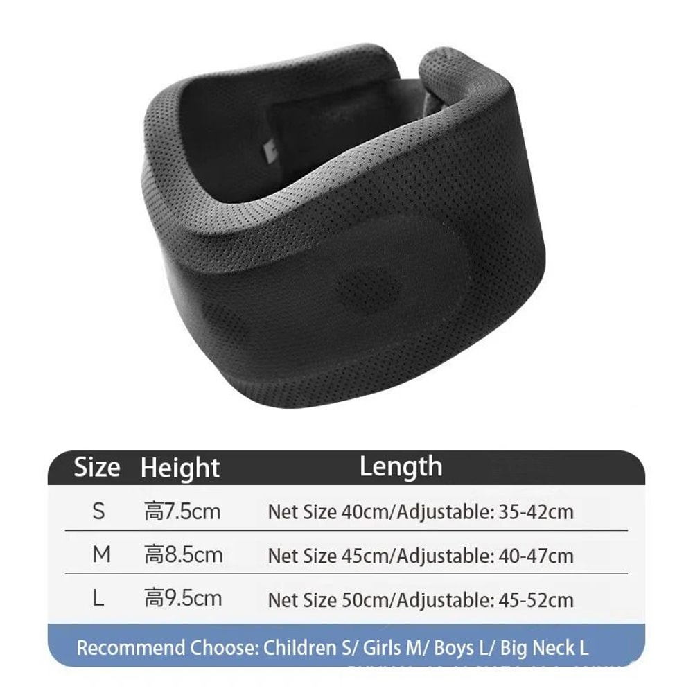 Adjustable Soft Foam Cervical Neck Collar Support Brace With Replacement Cover For Travel Office S 6