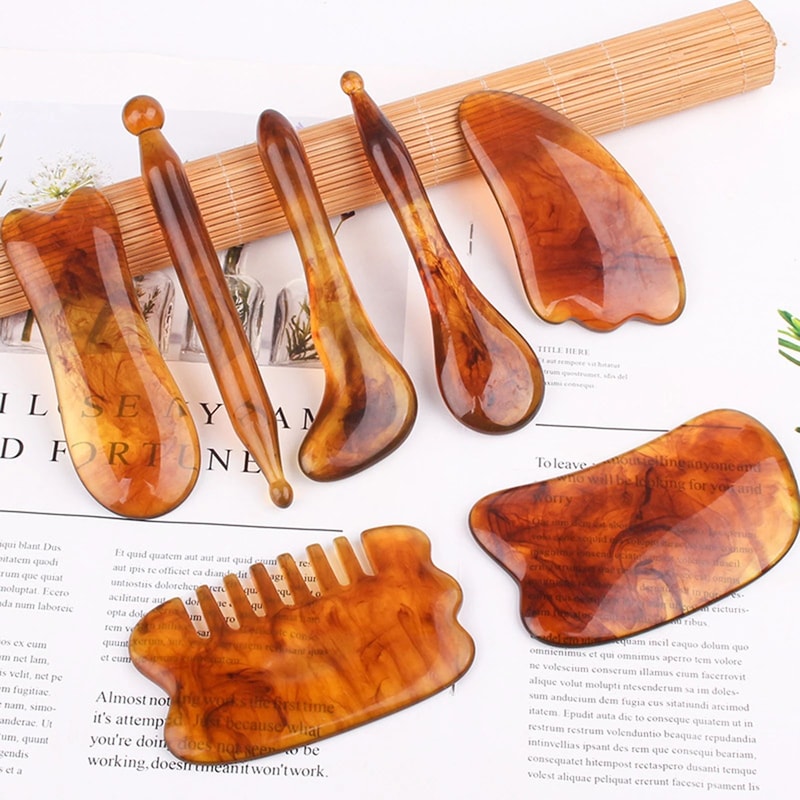 Lotus Seedpod Gua Sha Face Massage Tool Resin Facial Lifting Stick For Sculpting Dark Spot Care S 1