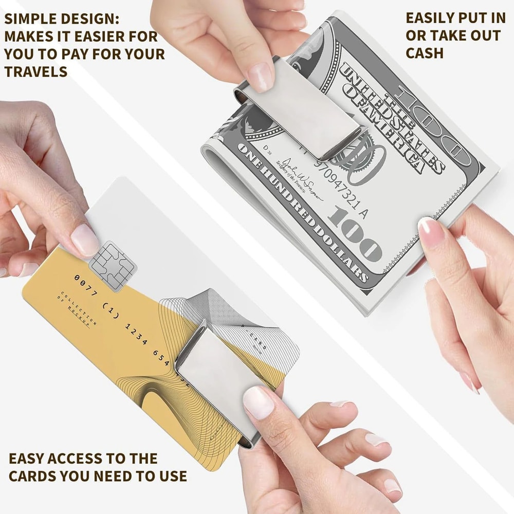 12 Pcs Stainless Steel Money Clips UltraThin Slim Wallet Clip For Cash Credit Cards Smooth Edge P 2