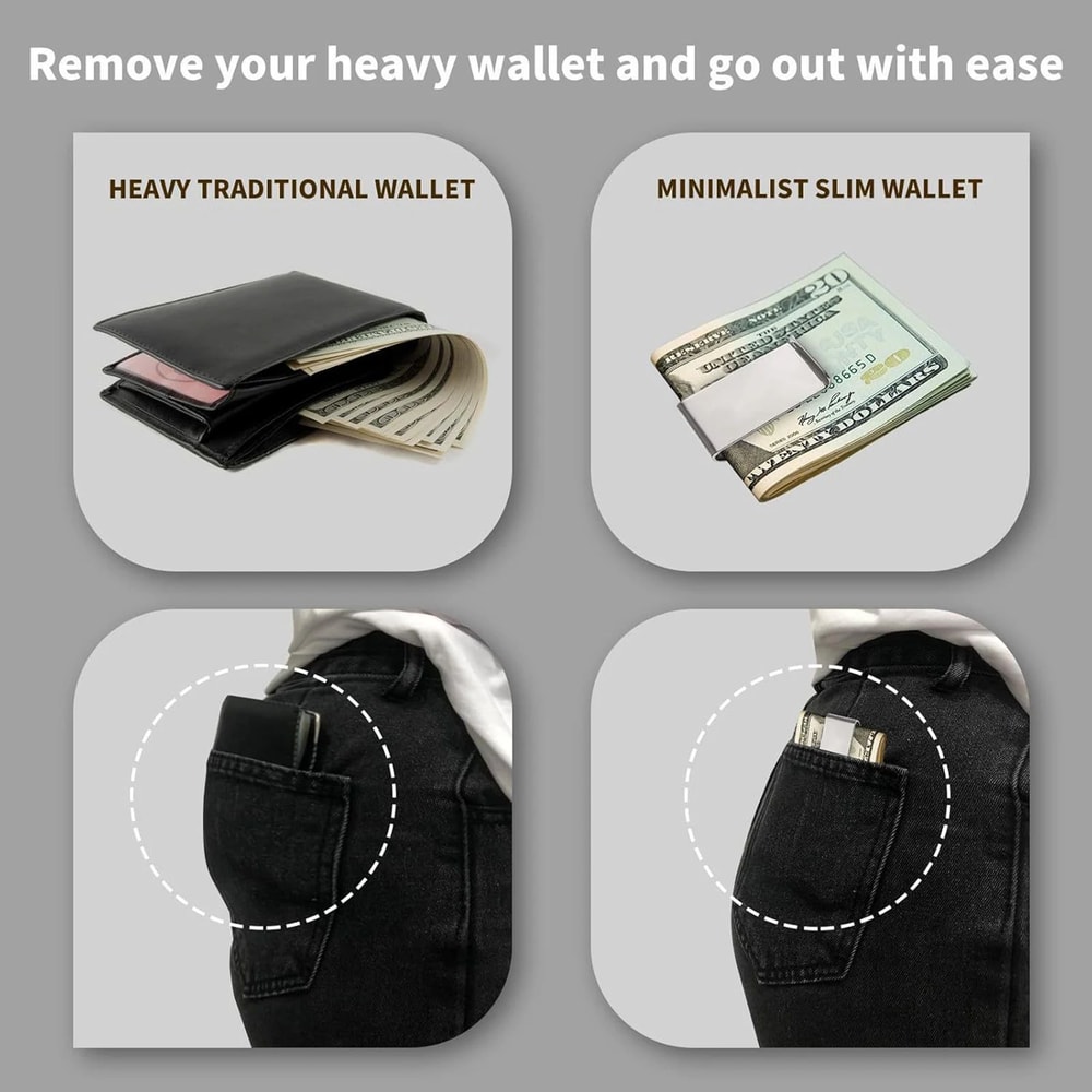 12 Pcs Stainless Steel Money Clips UltraThin Slim Wallet Clip For Cash Credit Cards Smooth Edge P 4
