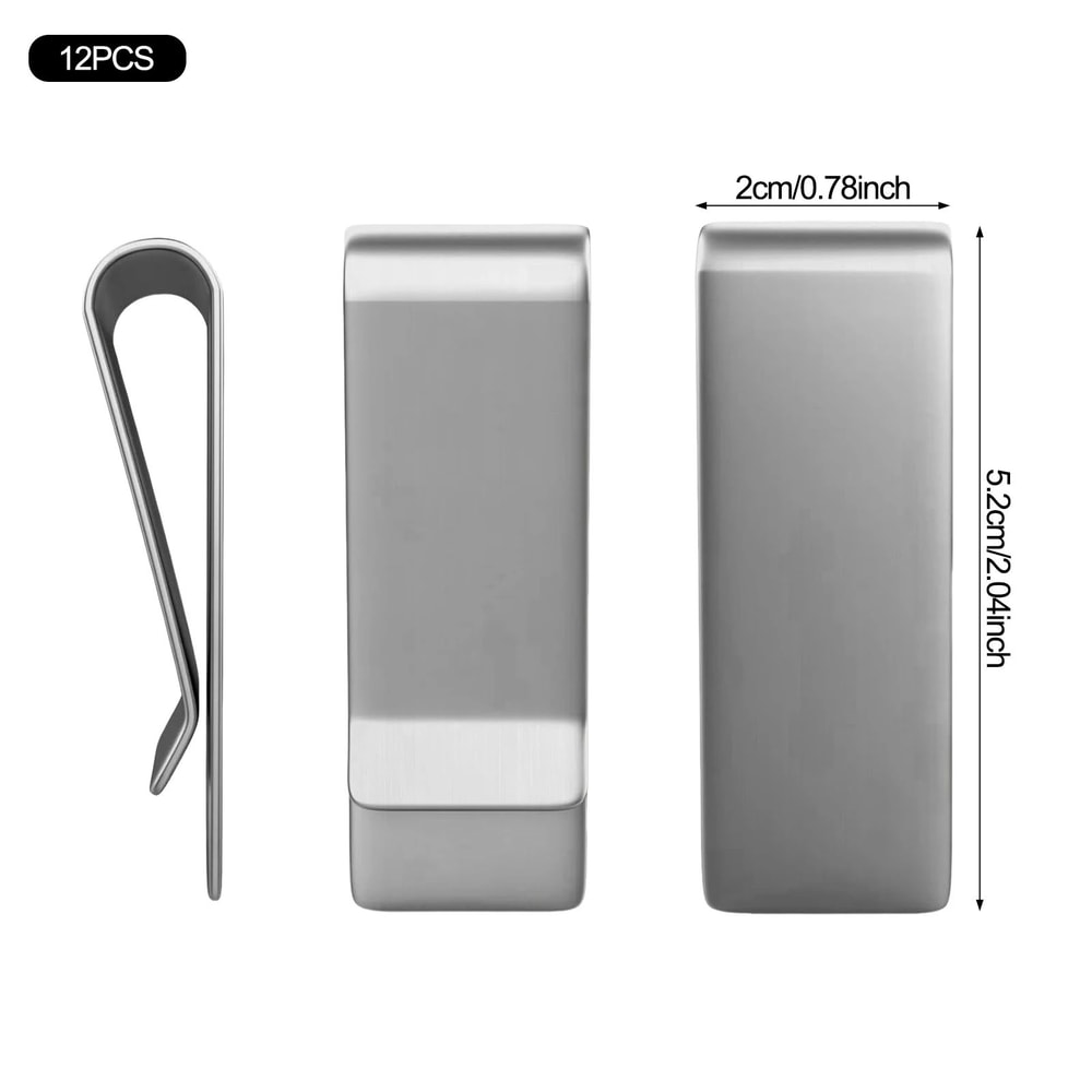 12 Pcs Stainless Steel Money Clips UltraThin Slim Wallet Clip For Cash Credit Cards Smooth Edge P 5