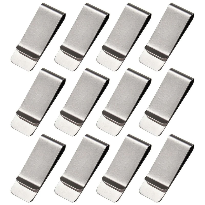 12 Pcs Stainless Steel Money Clips UltraThin Slim Wallet Clip For Cash Credit Cards Smooth Edge P 6