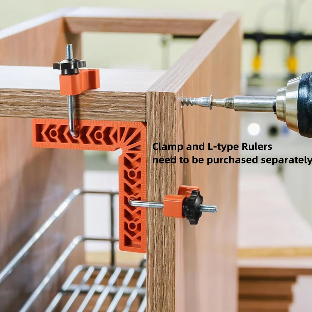 90 Right Angle Clamp Set LType Positioning Square Ruler For Woodworking Cabinet Box Frame Splicing 0