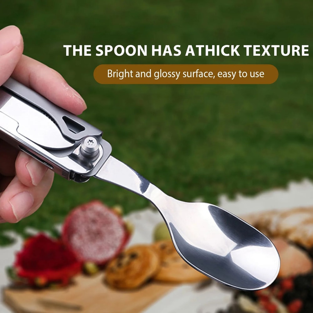 Portable Folding Cutlery Set Spoon Fork Knife Compact Lightweight Camping Picnic Travel Utensils F 0