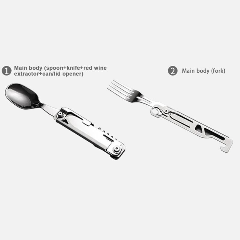 Portable Folding Cutlery Set Spoon Fork Knife Compact Lightweight Camping Picnic Travel Utensils F 4