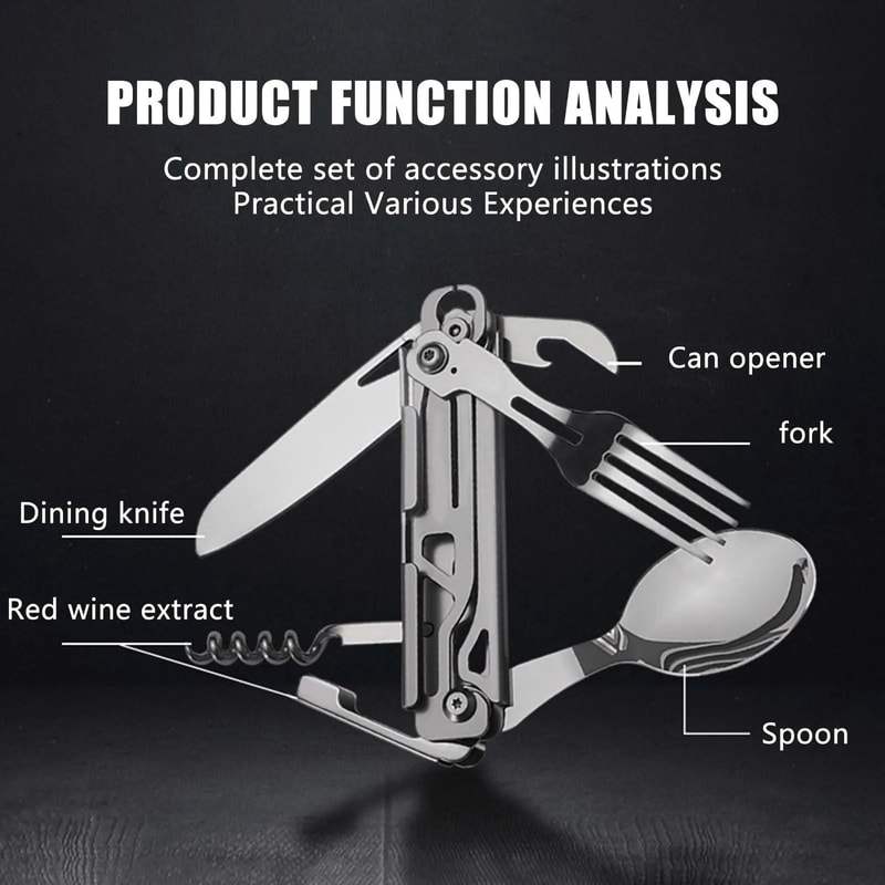 Portable Folding Cutlery Set Spoon Fork Knife Compact Lightweight Camping Picnic Travel Utensils F 5