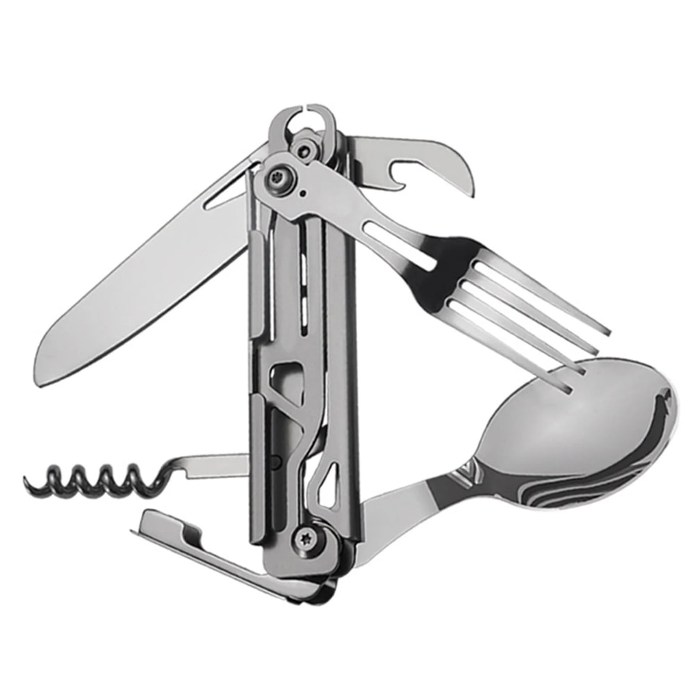 Portable Folding Cutlery Set Spoon Fork Knife Compact Lightweight Camping Picnic Travel Utensils F 6