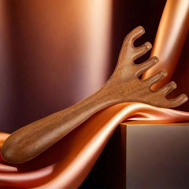 Wood Therapy Gua Sha Massage Comb Wide Tooth Scalp Facial Massager For Hair Care Neck Shoulder Ba 5