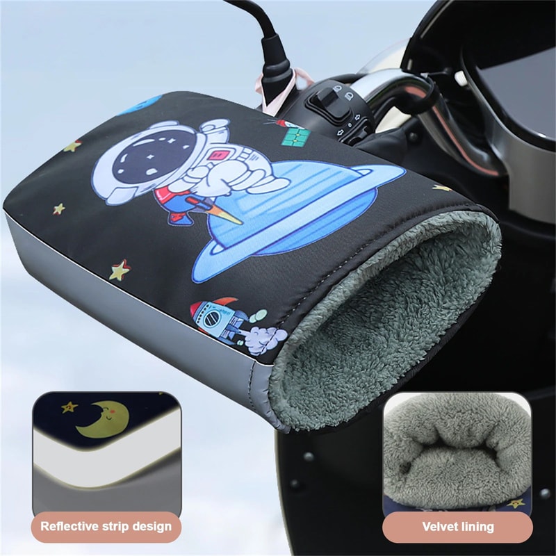 Winter Motorcycle Handlebar Covers Warm Windproof Reflective Hand Guards For Scooter EBike Mountai 0