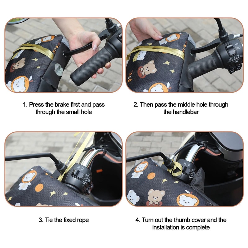 Winter Motorcycle Handlebar Covers Warm Windproof Reflective Hand Guards For Scooter EBike Mountai 4