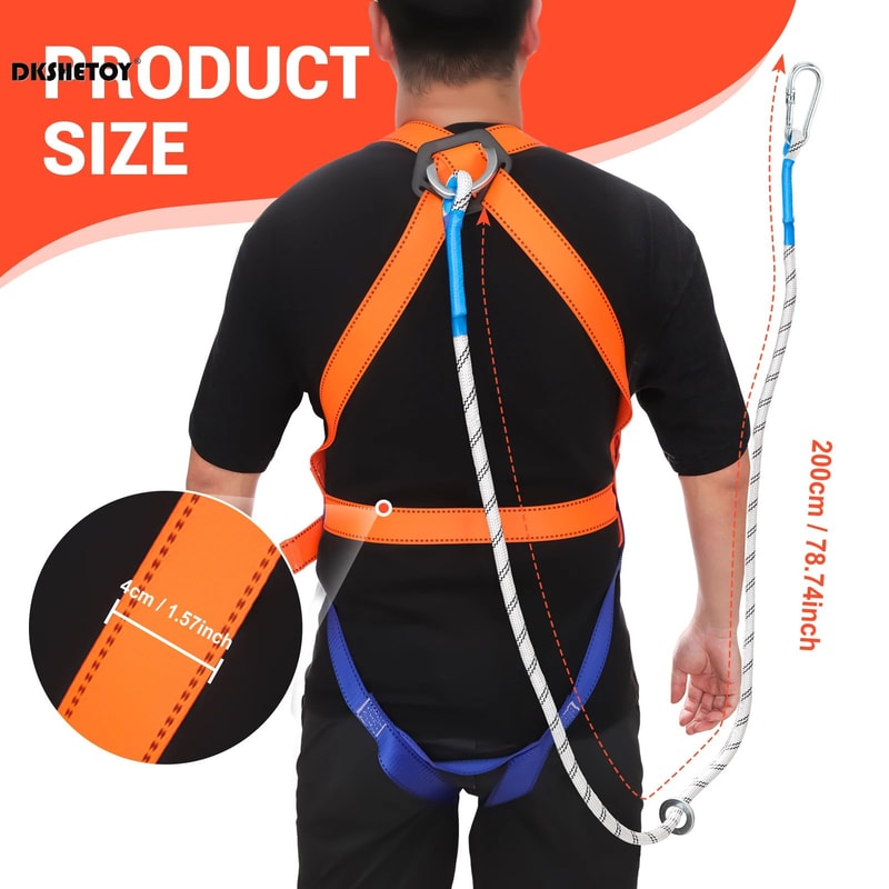 4850 Lbs Heavy Duty Safety Harness With Hook Fall Protection Belt For AC Installation Roofing Hig 1