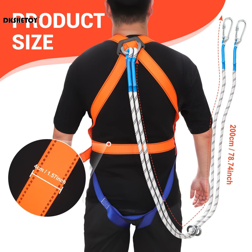 4850 Lbs Heavy Duty Safety Harness With Hook Fall Protection Belt For AC Installation Roofing Hig 3