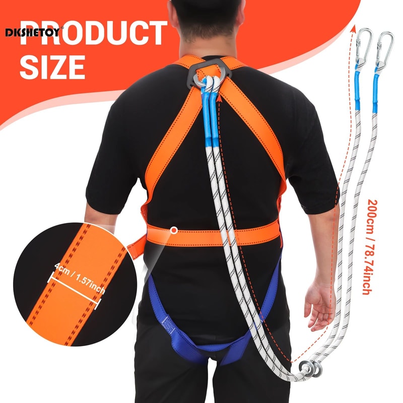 4850 Lbs Heavy Duty Safety Harness With Hook Fall Protection Belt For AC Installation Roofing Hig 3