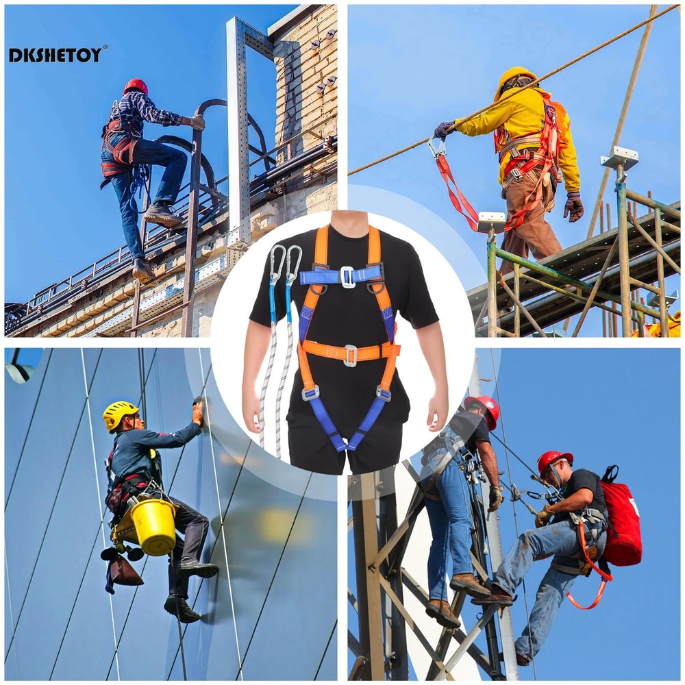 4850 Lbs Heavy Duty Safety Harness With Hook Fall Protection Belt For AC Installation Roofing Hig 5