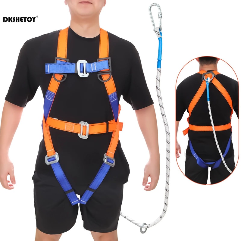 4850 Lbs Heavy Duty Safety Harness With Hook Fall Protection Belt For AC Installation Roofing Hig 6