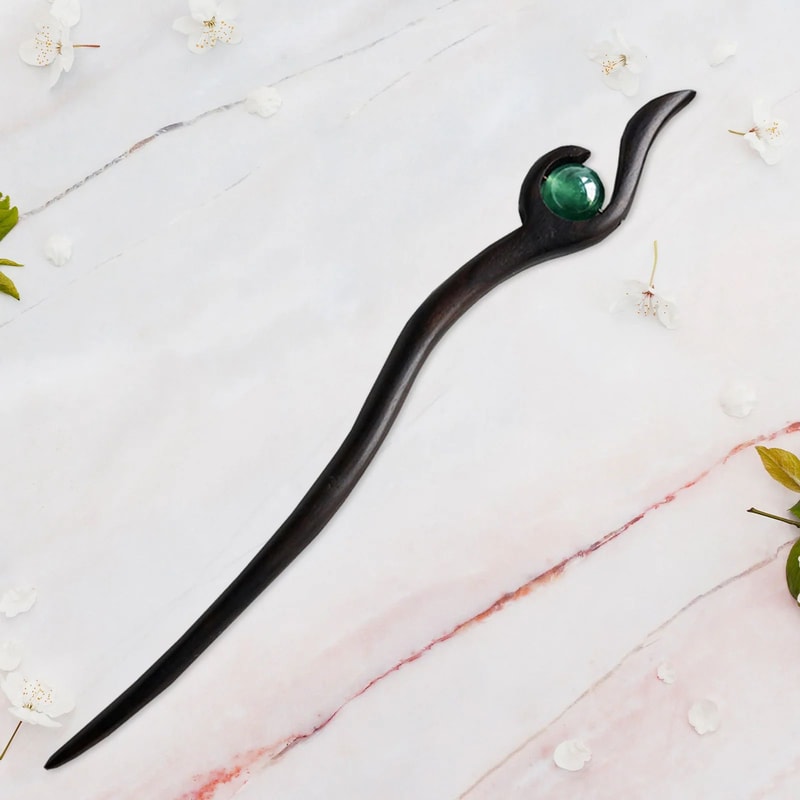 Vintage Wooden Hair Stick Chinese Style Hairpin For Women Girls Elegant DIY Bun Updo Hairstick 1