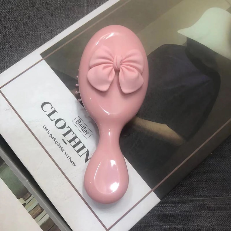 Cute Bow Air Cushion Hair Brush AntiStatic Detangling Comb FoldingNonFolding Scalp Massage Hairbru 3
