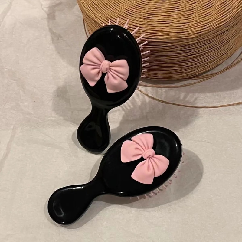 Cute Bow Air Cushion Hair Brush AntiStatic Detangling Comb FoldingNonFolding Scalp Massage Hairbru 4