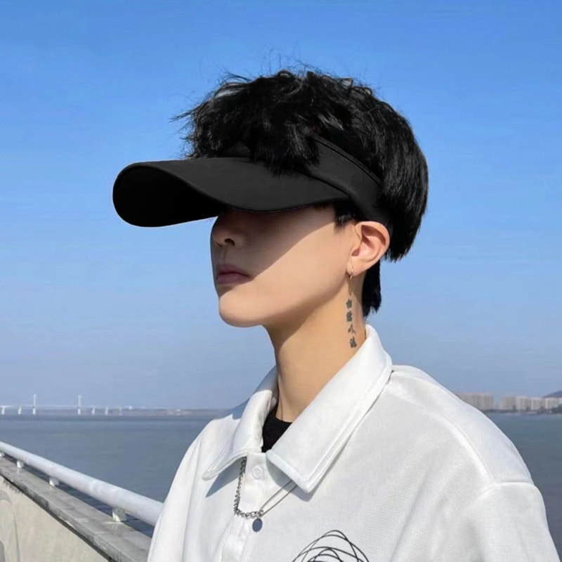 Mens Summer UV Protection Hat Adjustable Solid Sunshade Cap For Beach Camping Fishing Travel Outd 1