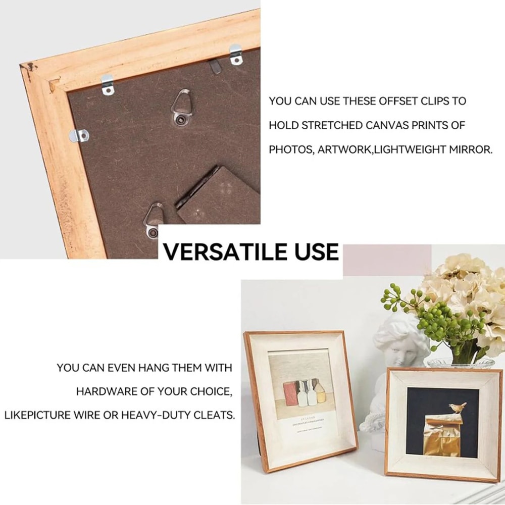 HeavyDuty Z Shape Offset Corner Brackets Canvas Frame Clips Kit W Screws Iron Support Braces For D 2