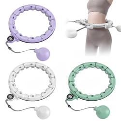 smart weighted fitness hula hoop for adults with massage nodes, gravity ball & counter, adjustable waist hoop for weight