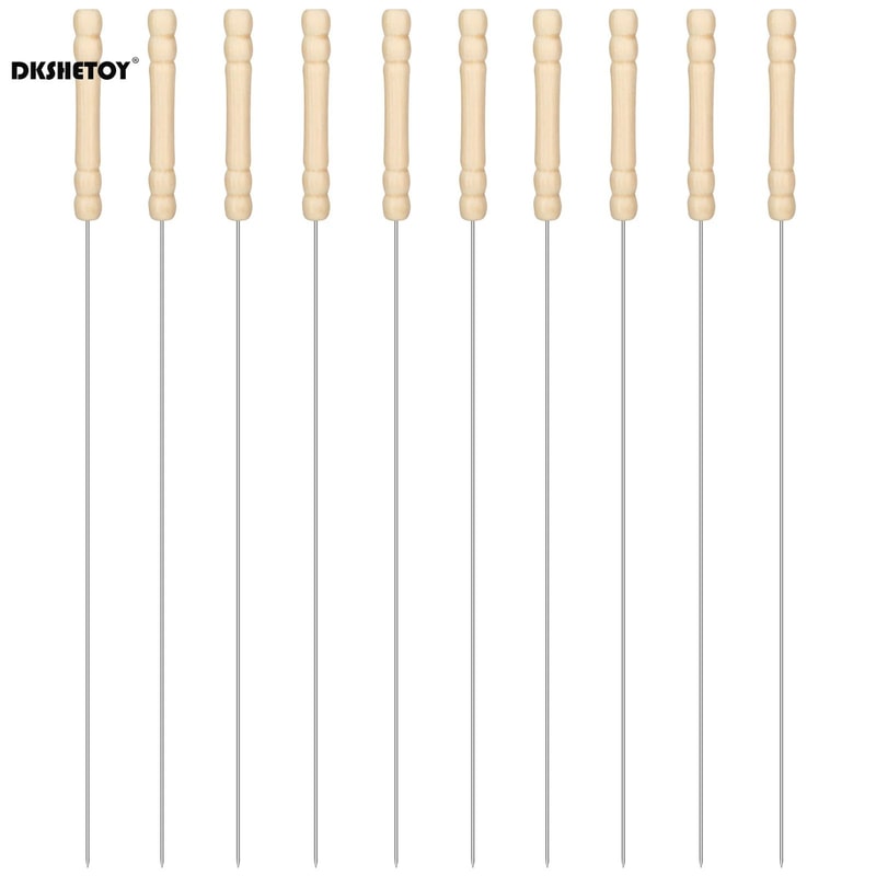 10 Pcs Stainless Steel BBQ Skewers 1181 In Reusable Barbecue Pins Meat Needles For Grill Kebabs Ou 6