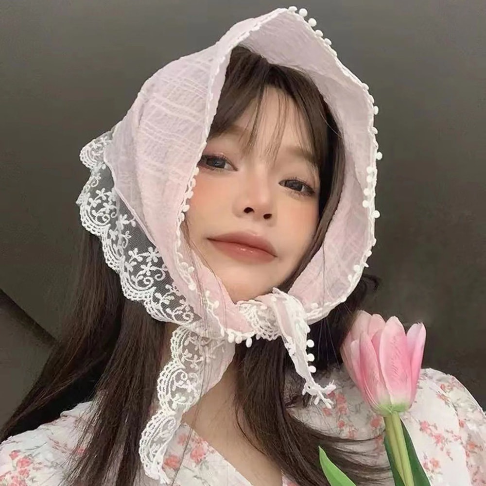 Womens NonSlip Floral Lace Head Scarf Headband Elegant Hair Kerchief Wrap For Styling Daily Wear P 2