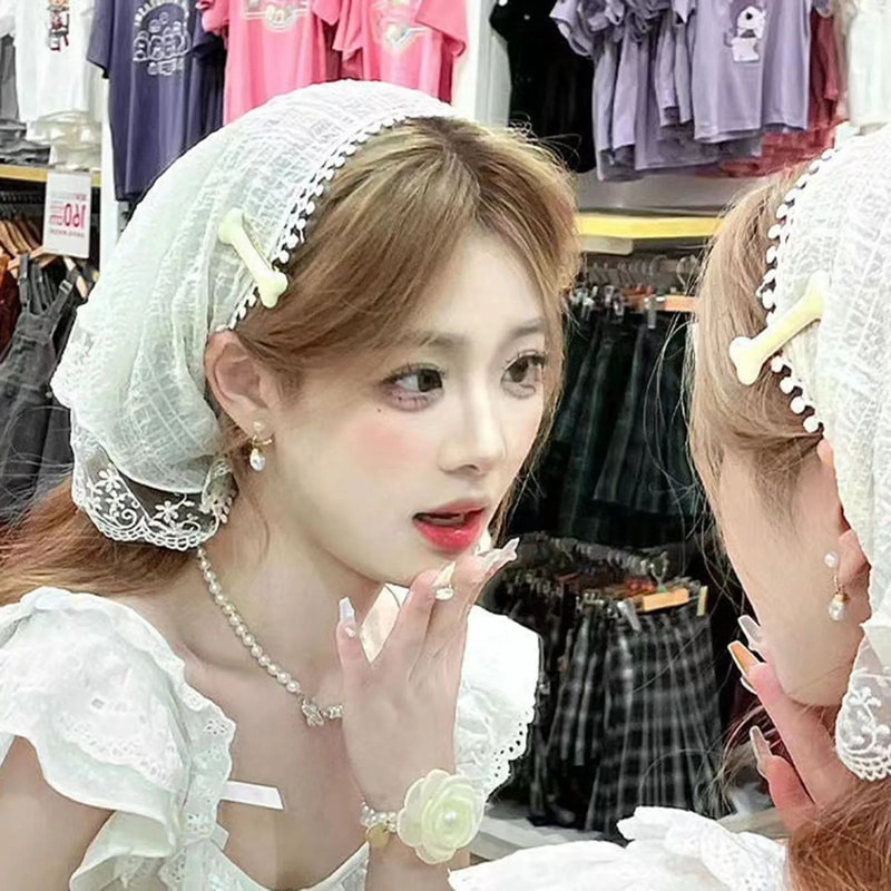 Womens NonSlip Floral Lace Head Scarf Headband Elegant Hair Kerchief Wrap For Styling Daily Wear P 5