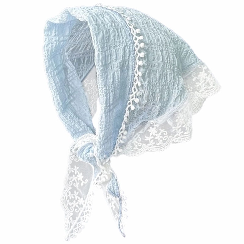 Womens NonSlip Floral Lace Head Scarf Headband Elegant Hair Kerchief Wrap For Styling Daily Wear P 8