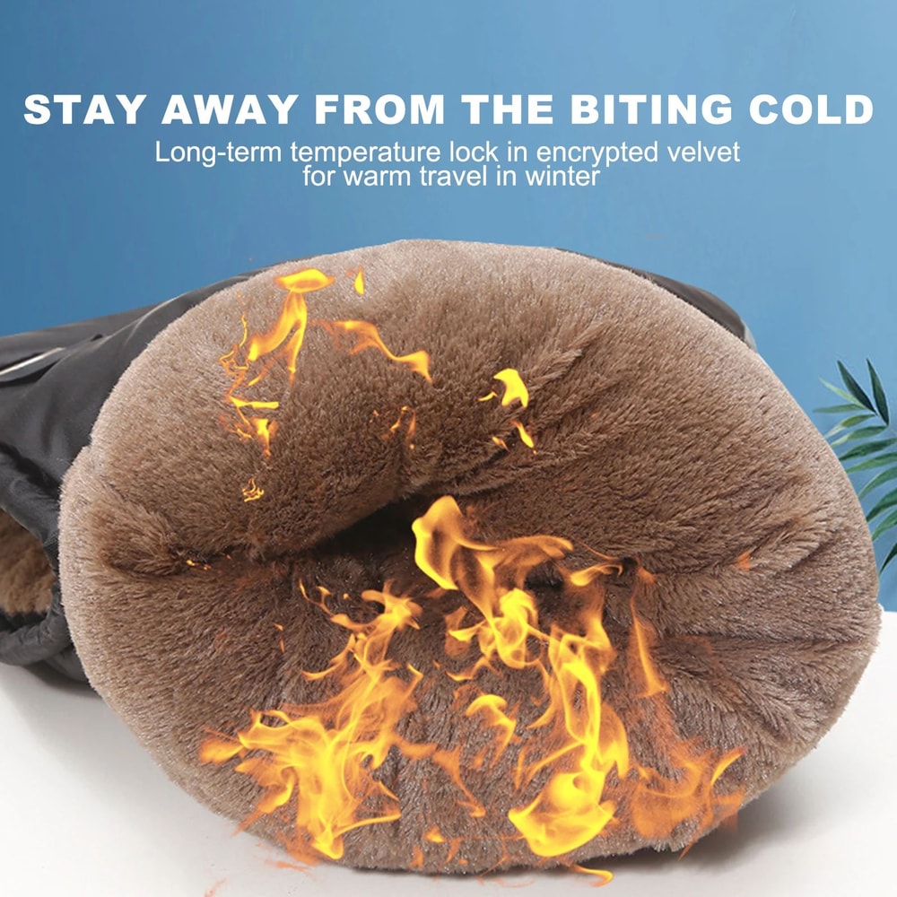 Winter Motorcycle Handlebar Mittens Thick Waterproof Windproof Covers For Bikes Tricycles Scooters 1