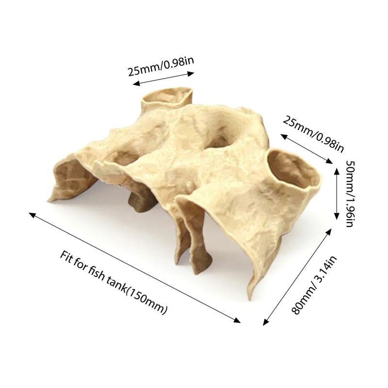 Aquarium Gravel Tunnel Cave Ornament Natural Curved Hideout Decor For Fish Tank Habitat Betta Shrim 4