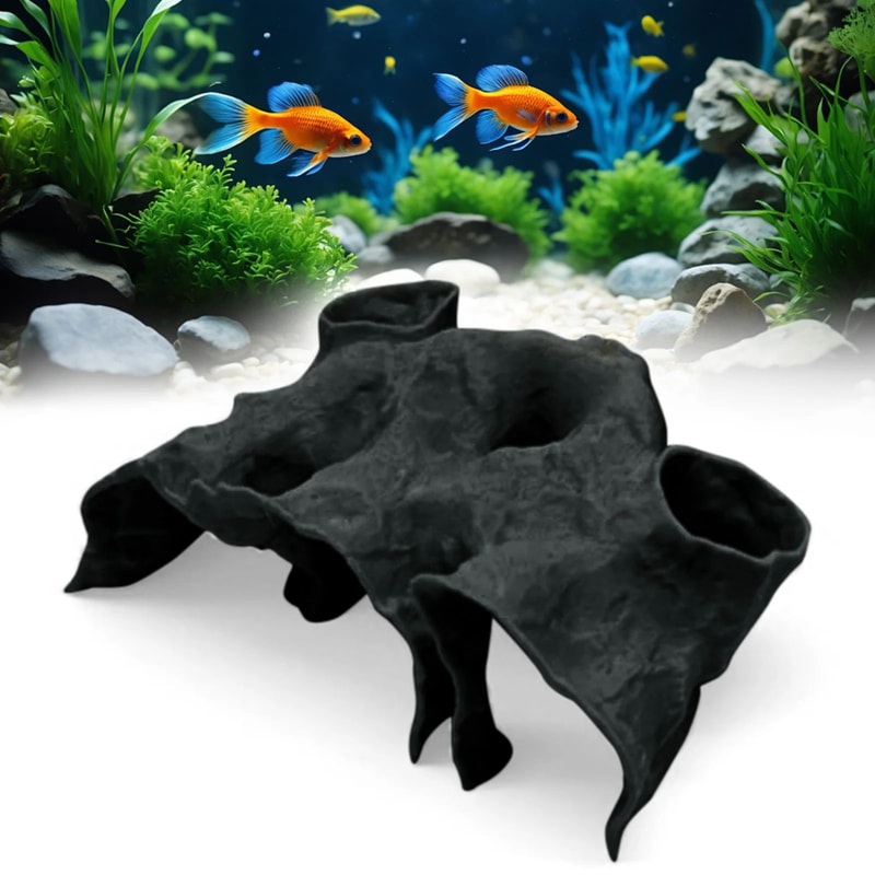 Aquarium Gravel Tunnel Cave Ornament Natural Curved Hideout Decor For Fish Tank Habitat Betta Shrim 6