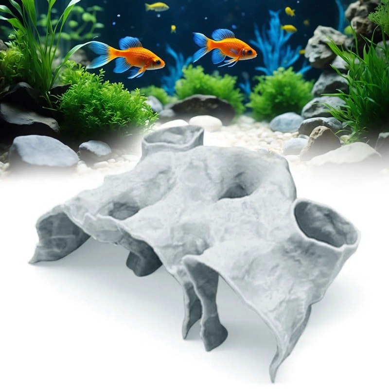 Aquarium Gravel Tunnel Cave Ornament Natural Curved Hideout Decor For Fish Tank Habitat Betta Shrim 8