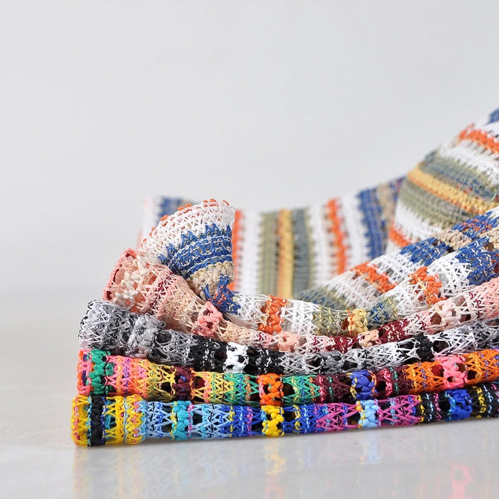 Soft Breathable Summer Beanie Hat Striped Openwork Knit Cap For Men Women Lightweight Travel Outdo 5