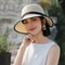 Summer Beach Straw Sun Hat With French Bowknot Breathable Elegant Wide Brim Hat For Travel Outdoor 2