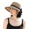 Summer Beach Straw Sun Hat With French Bowknot Breathable Elegant Wide Brim Hat For Travel Outdoor 6
