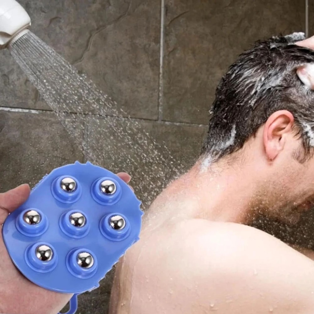 DoubleSided Body Massage Brush With 360 Rotating Steel Ball Portable Scraping Massager For Muscle R 1