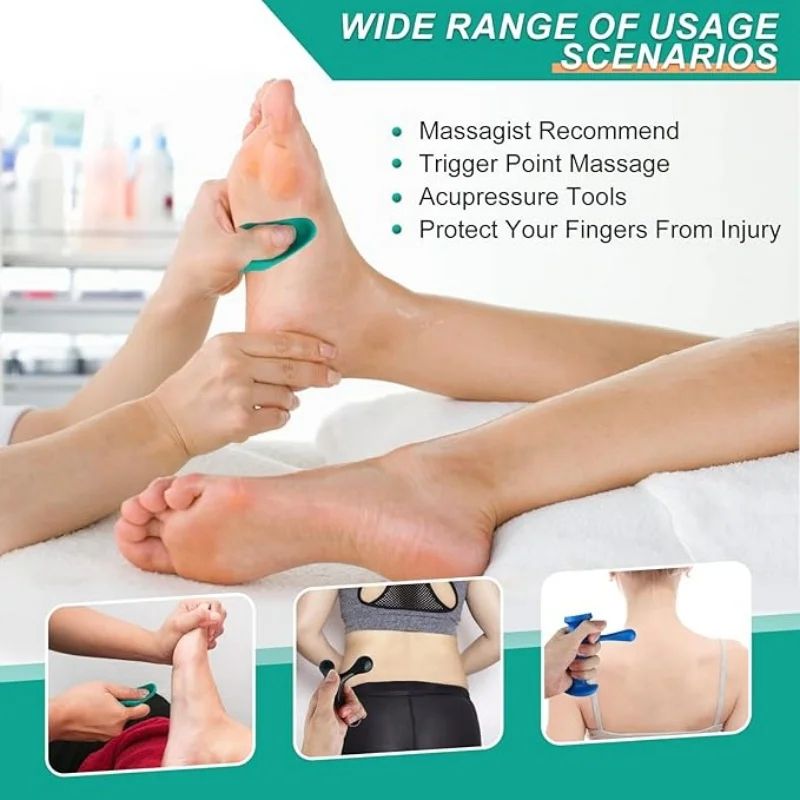 Ergonomic Thumb Saver Trigger Point Massage Tool TShaped Massager For Deep Tissue Myofascial Releas 3
