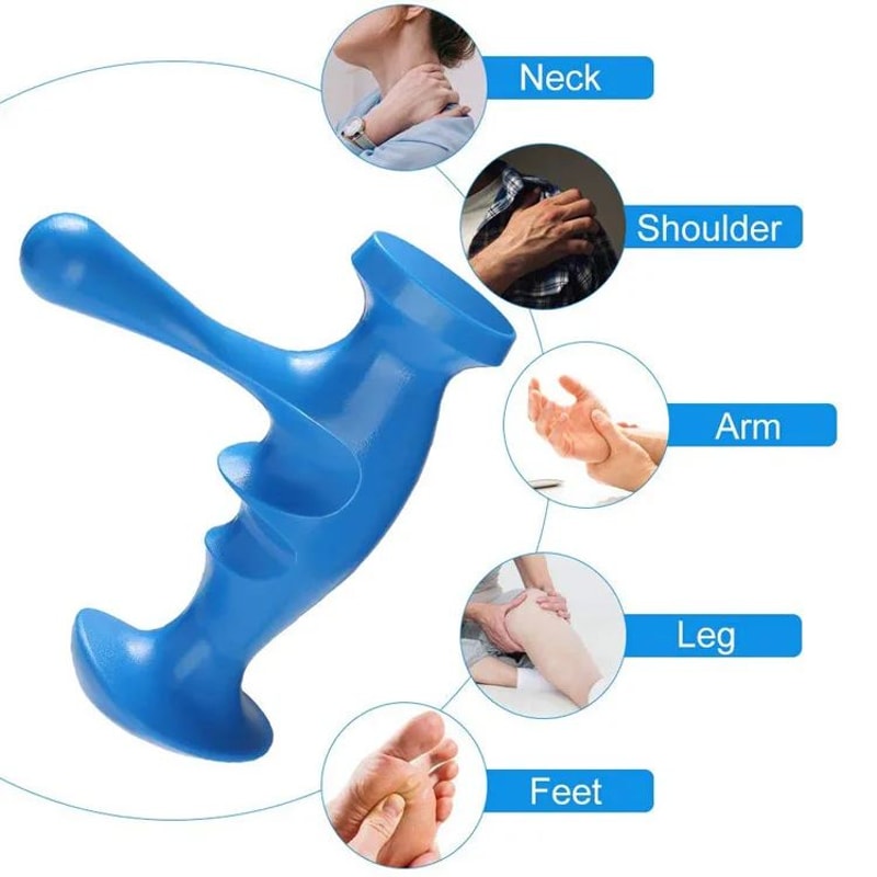 Ergonomic Thumb Saver Trigger Point Massage Tool TShaped Massager For Deep Tissue Myofascial Releas 5