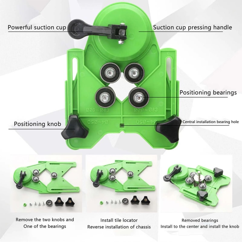 Suction Cup Hole Saw Guide Glass Tile Drilling Jig With SingleDouble Vacuum Base For Accurate NoSli 3