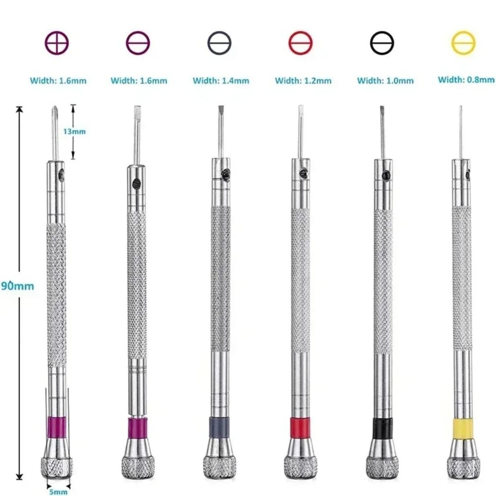 Watch Repair Screwdriver Set 132116 Inches Steel With Mini Link Pins For Band Removal Watchmaker To 1