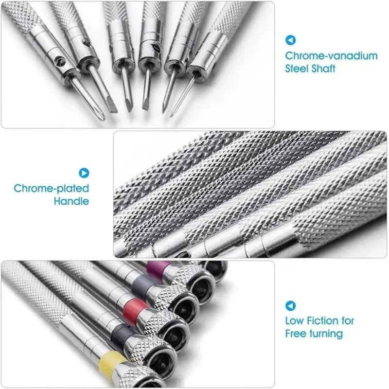 Watch Repair Screwdriver Set 132116 Inches Steel With Mini Link Pins For Band Removal Watchmaker To 2