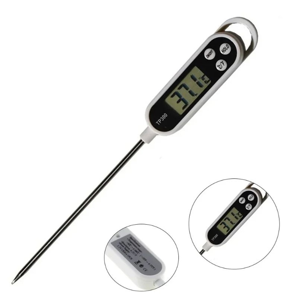 Instant Read Digital Meat Thermometer With Stainless Steel Probe For BBQ Cooking Milk Oil Liquid T 3
